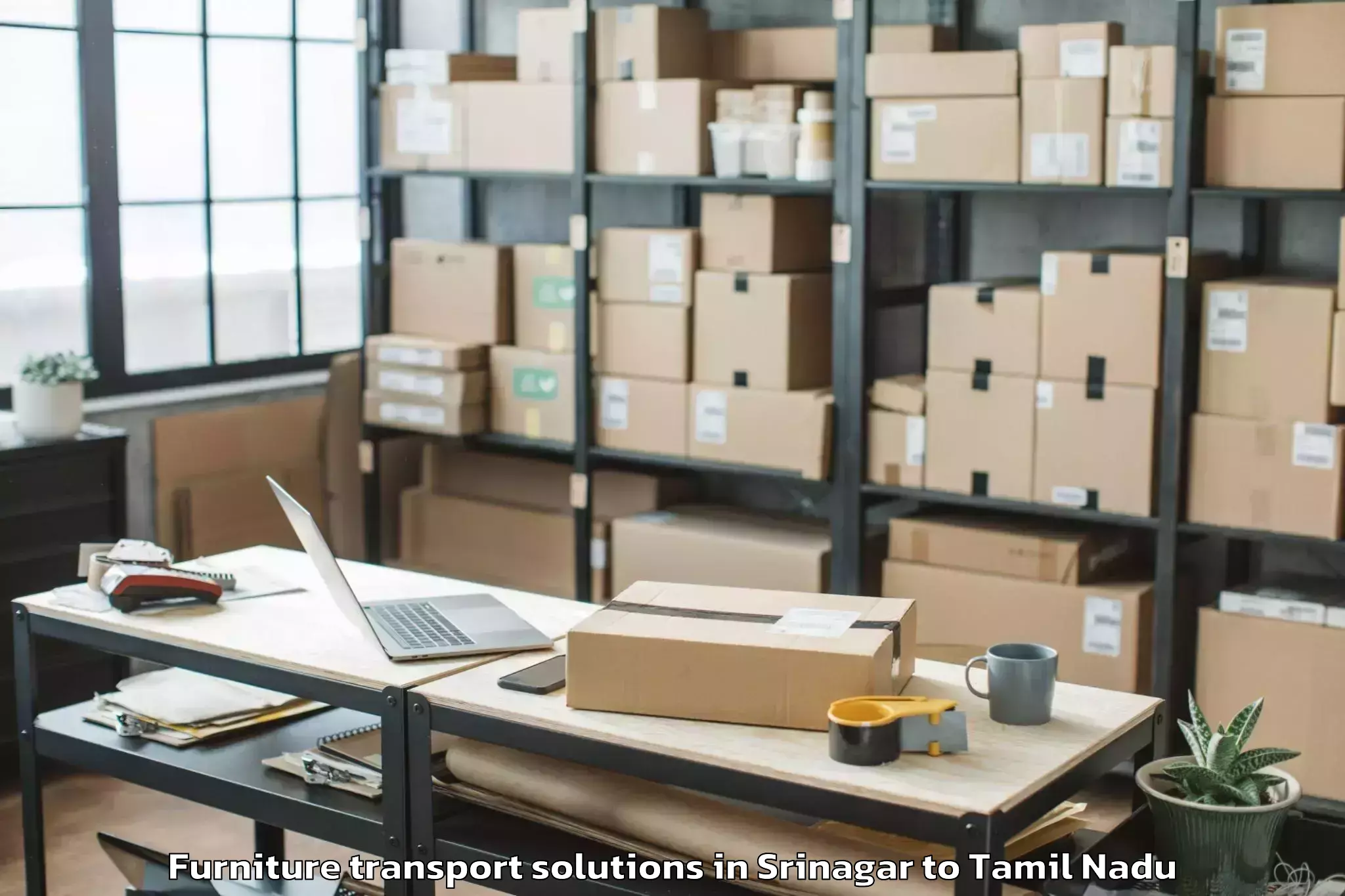 Affordable Srinagar to Gobichettipalayam Furniture Transport Solutions